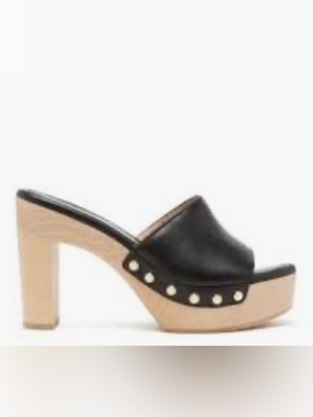 Stuart Weitzman Black Leather Clog Sandals Size 7.5B